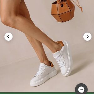 Alohas TB65 - White and Brown Leather Sneakers